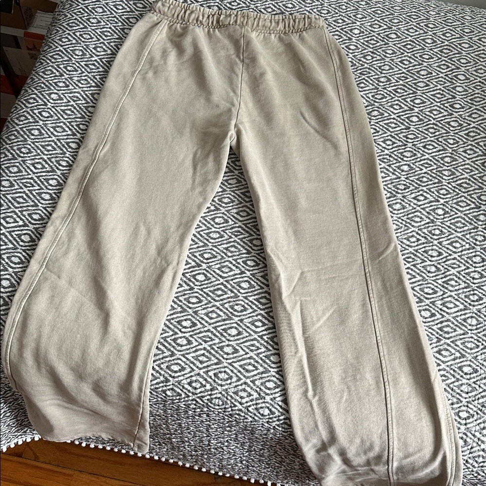 Mango Light Tan Drawstring Pants - Picture 2 of 3